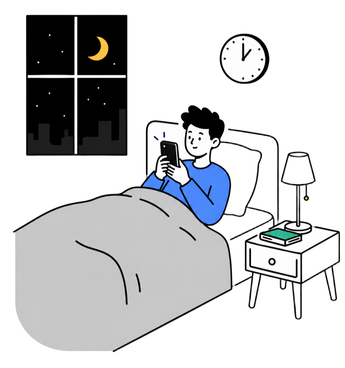 夜、ベッドでスマホを見続けてしまう